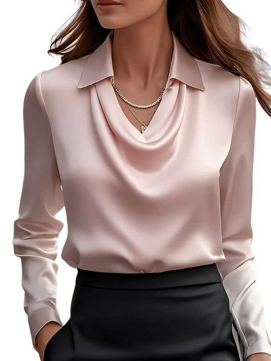 Dionne – Elegant women’s blouse with long sleeves made of satin